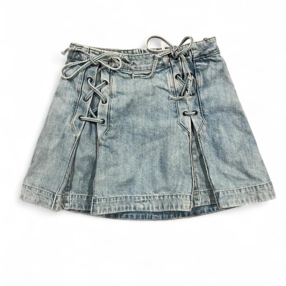 Free People Lace Up Denim Skirt - Picture 3 of 4